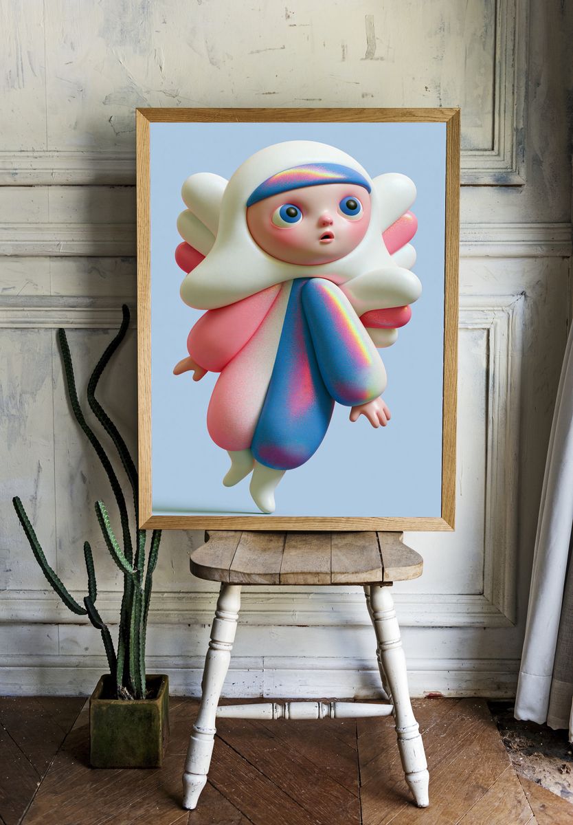 Dreamy 3D Character Illustration Poster. — room view 1