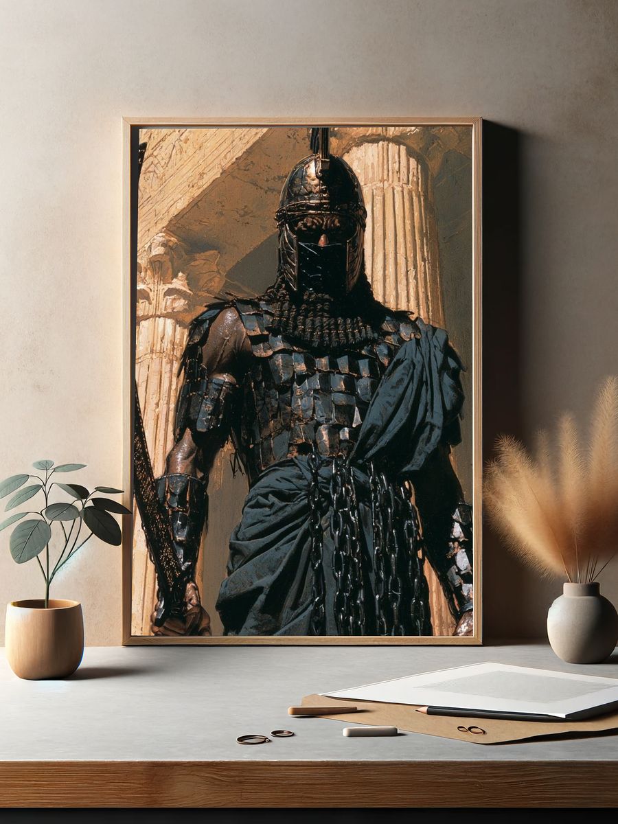 Ancient Warrior — Fantasy Print. — room view 2