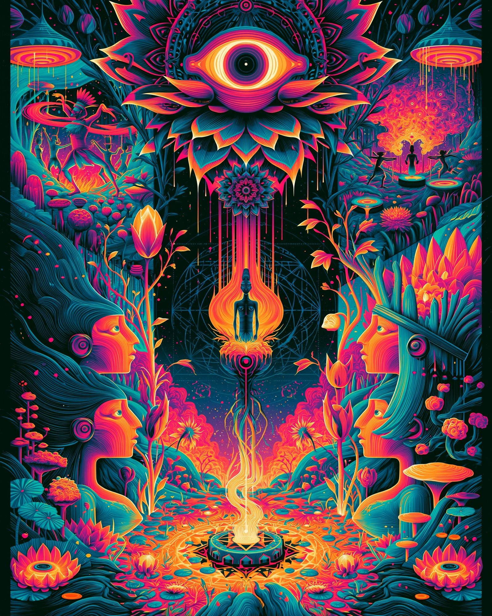 Psychedelic Vision Portal Print. poster — illustration art