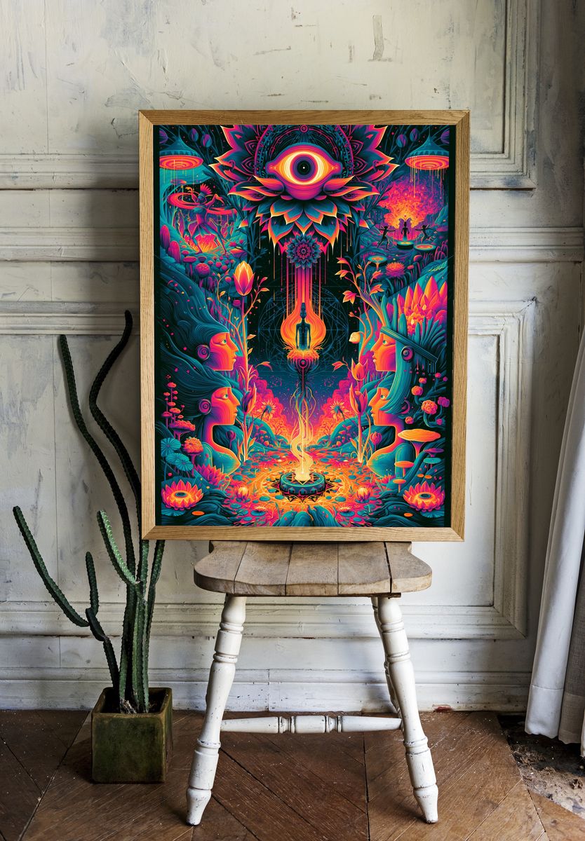 Psychedelic Vision Portal Print. — room view 1