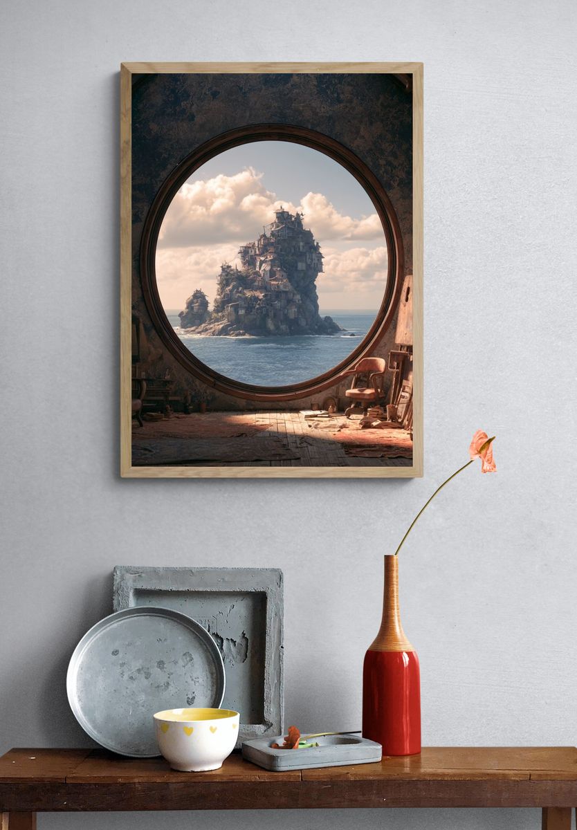 Seaside Island Studio Print. — room view 3