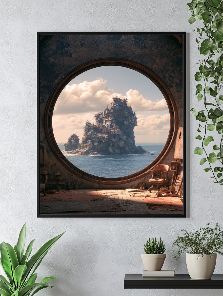 Seaside Island Studio Print. — room view 4