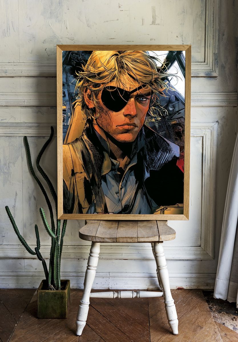 Eyepatch Hero Digital Art Poster. — room view 1