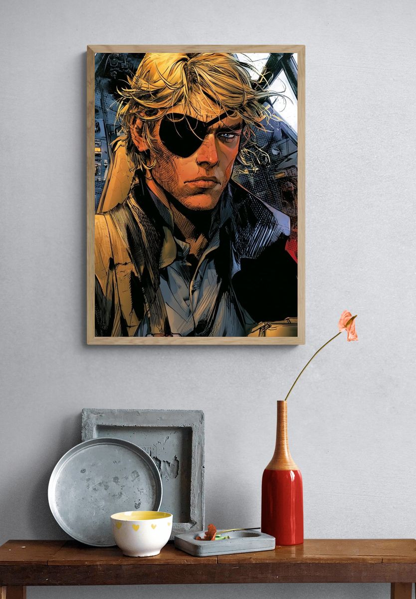 Eyepatch Hero Digital Art Poster. — room view 3