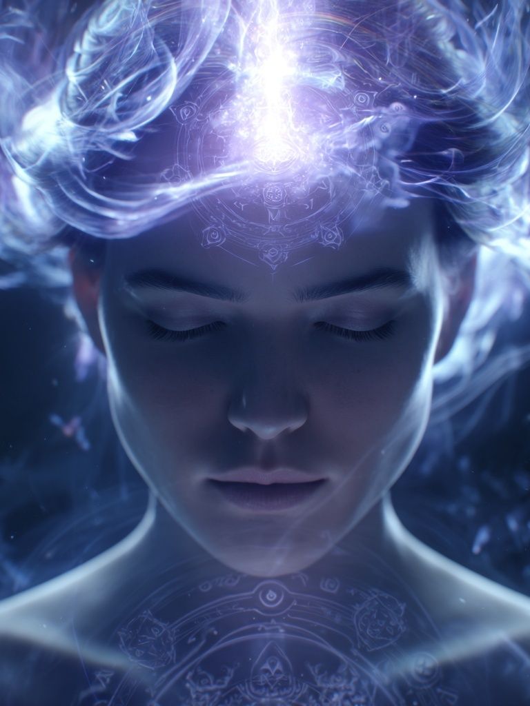 Mystic Aura Portrait Print. poster — illustration art