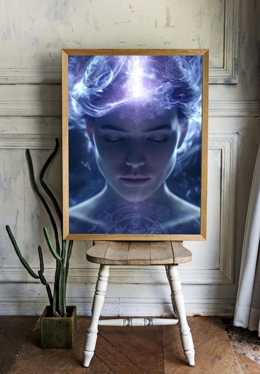 Mystic Aura Portrait Print. room preview