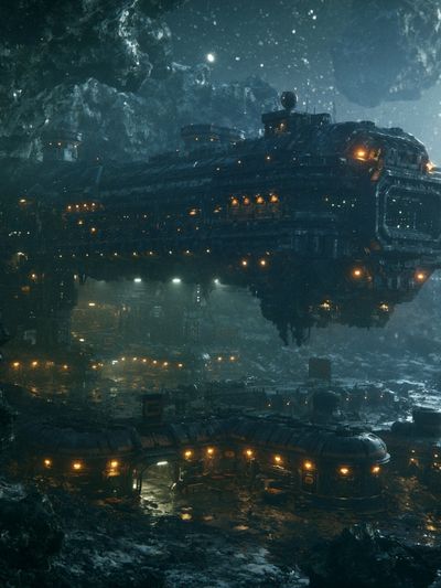 Space Station Cavern Poster. poster
