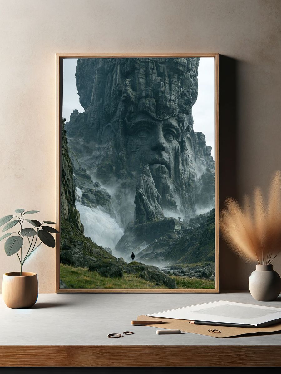 Misty Stone Giant Landscape Poster. — room view 2