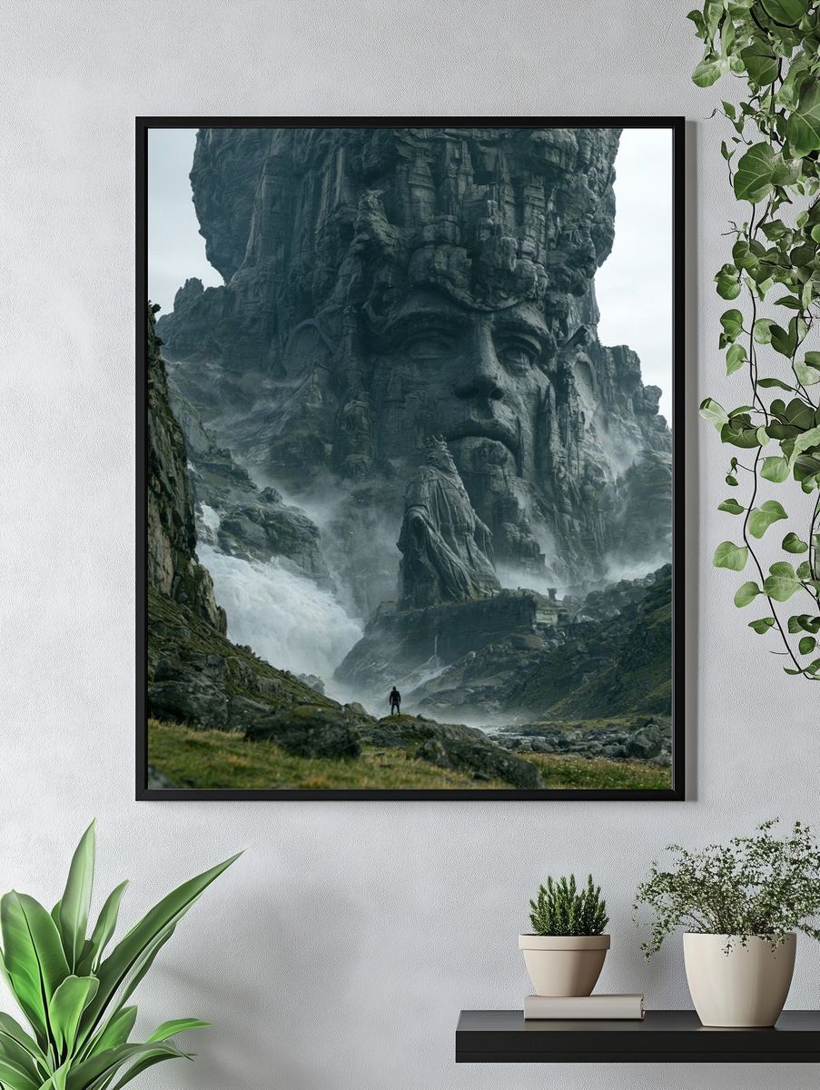 Misty Stone Giant Landscape Poster. — room view 4
