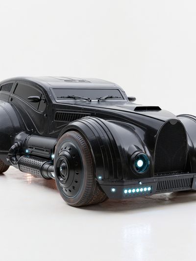 Futuristic Black Hot Rod Poster. poster