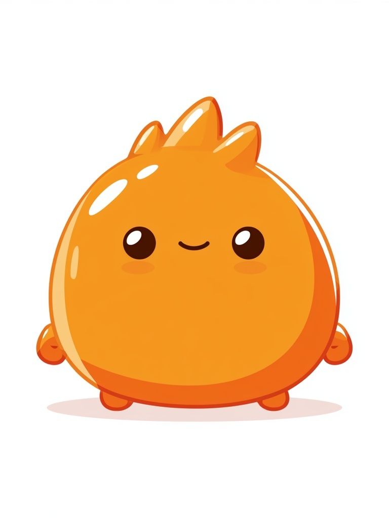Cute Orange Character Illustration Poster. poster — illustration art