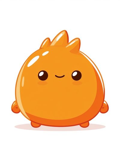 Cute Orange Character Illustration Poster. poster