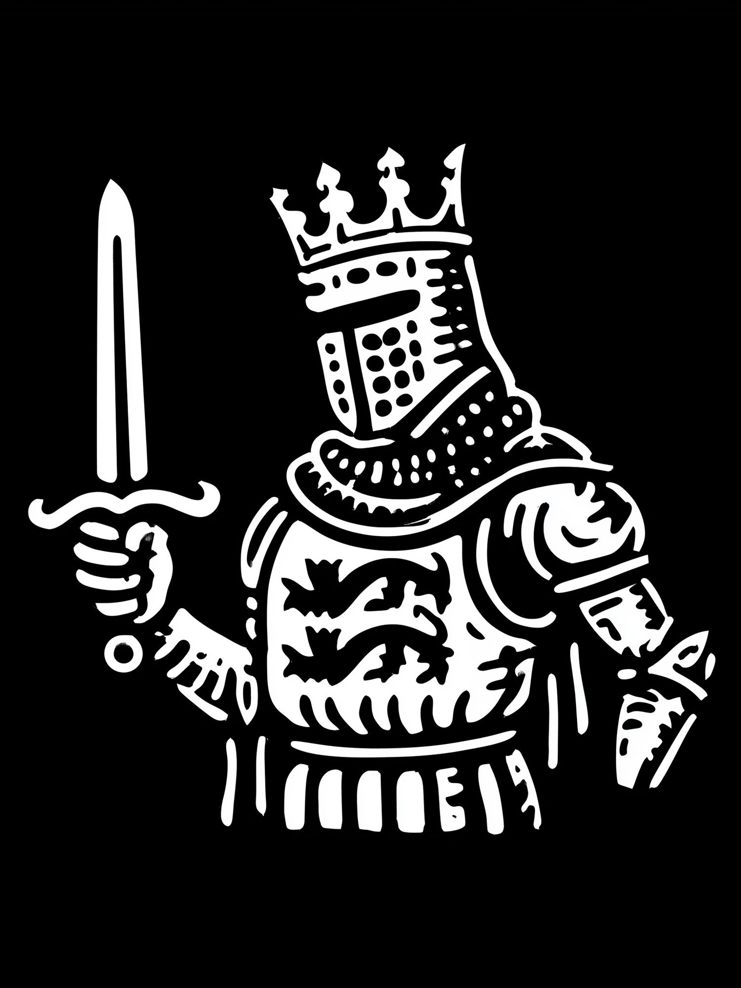 Black Knight Line Art Poster. poster detail