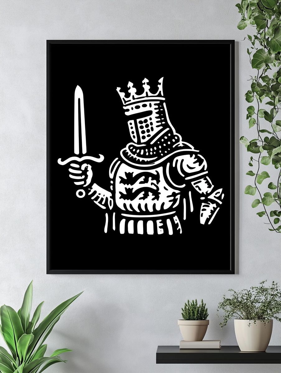 Black Knight Line Art Poster. — room view 4