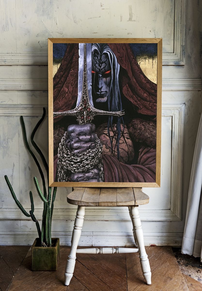 Dark Fantasy Warrior Poster. — room view 1