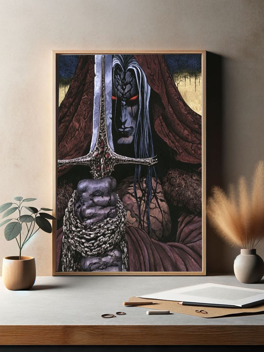 Dark Fantasy Warrior Poster. — room view 2