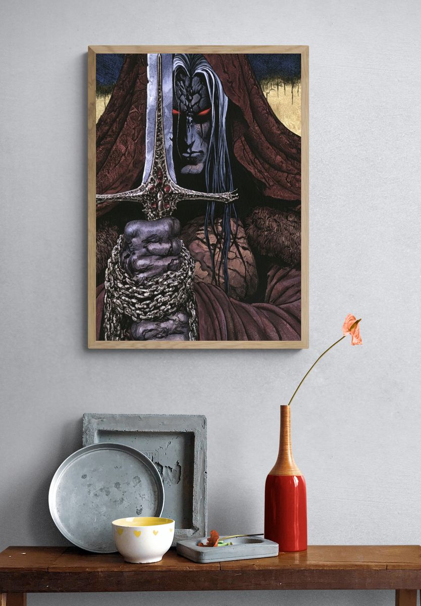 Dark Fantasy Warrior Poster. — room view 3
