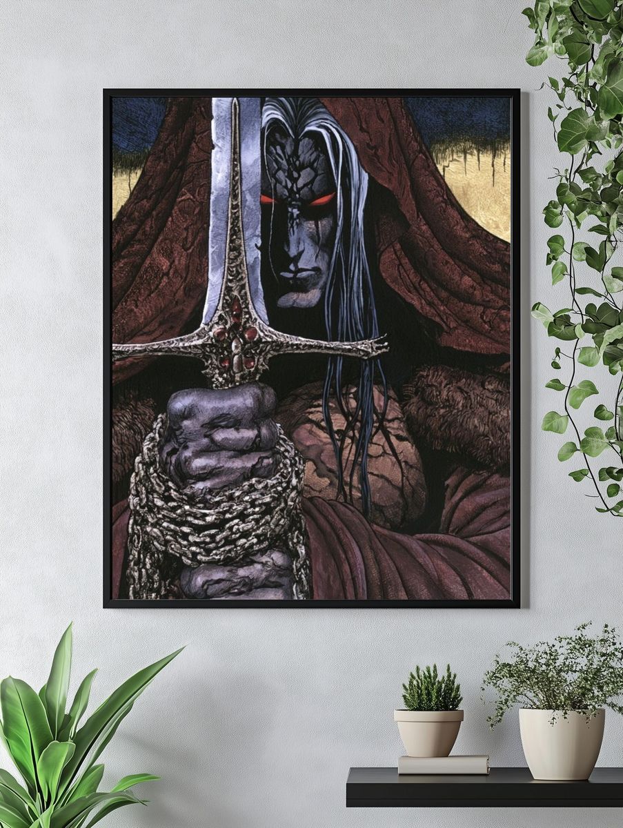 Dark Fantasy Warrior Poster. — room view 4