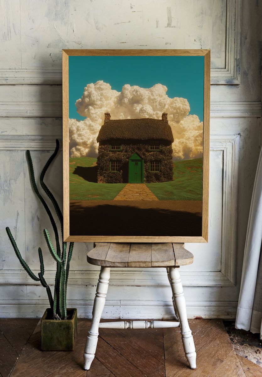 Cottage Under Dramatic Clouds Print. — room view 1