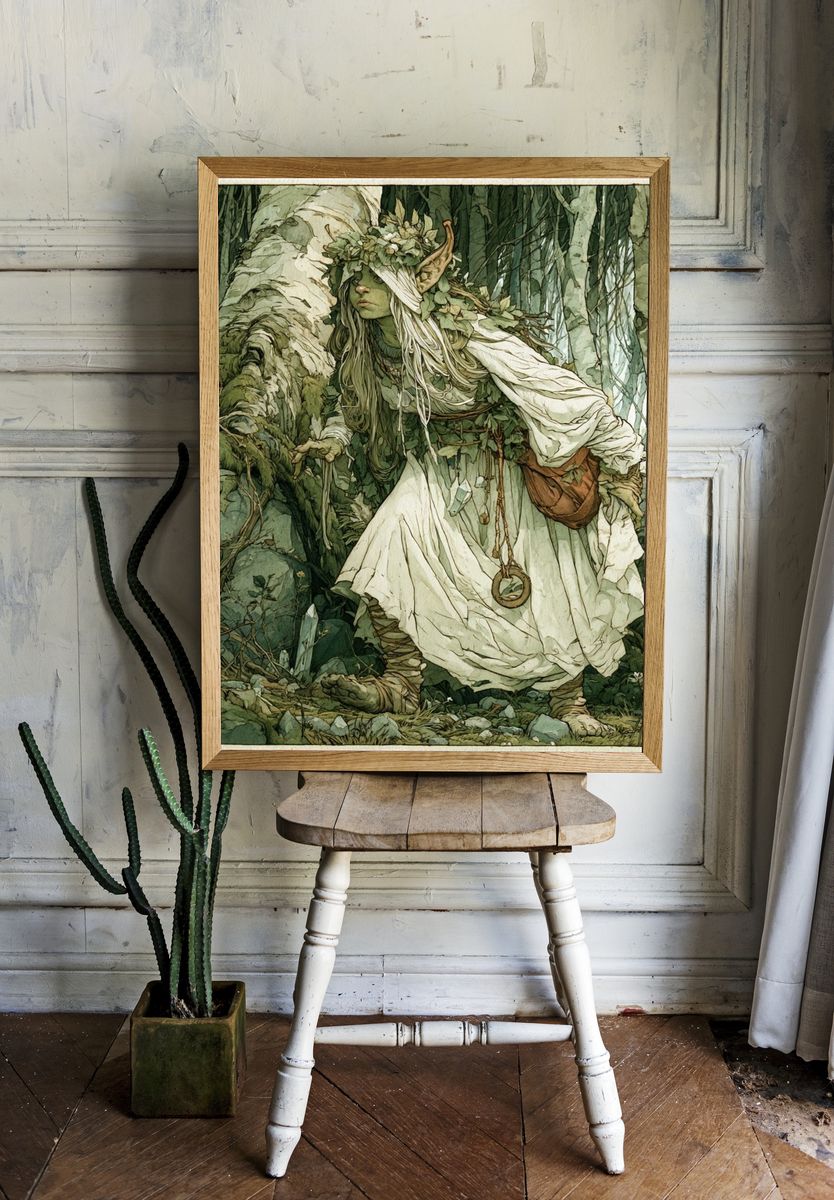 Forest Spirit Illustration Poster. — room view 1
