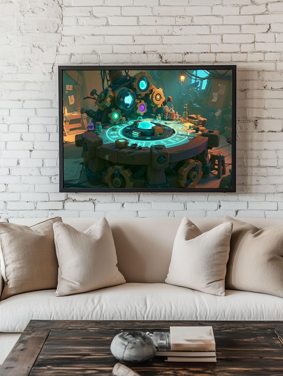 Goblin Alchemy Workshop Illustration Poster. room preview