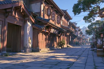 Ancient Chinese Street — Illustration Print. poster print