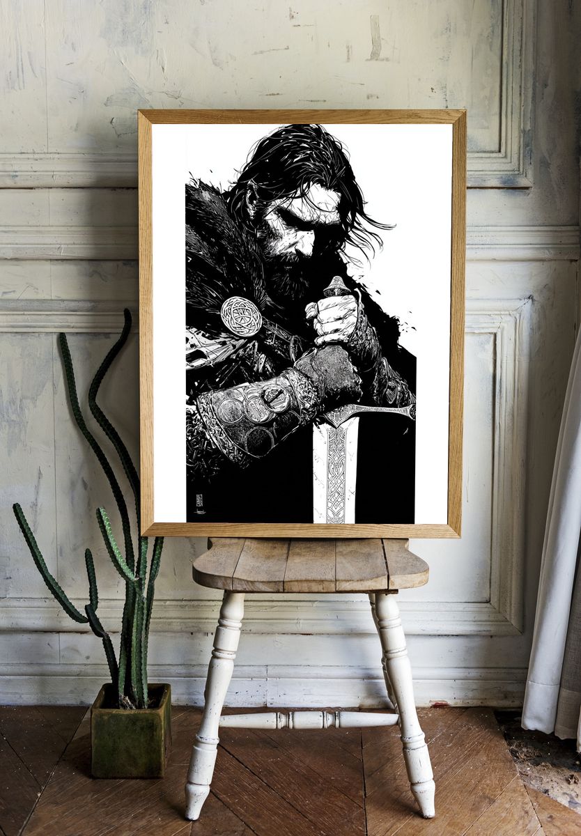 Viking Warrior Ink Poster. room preview