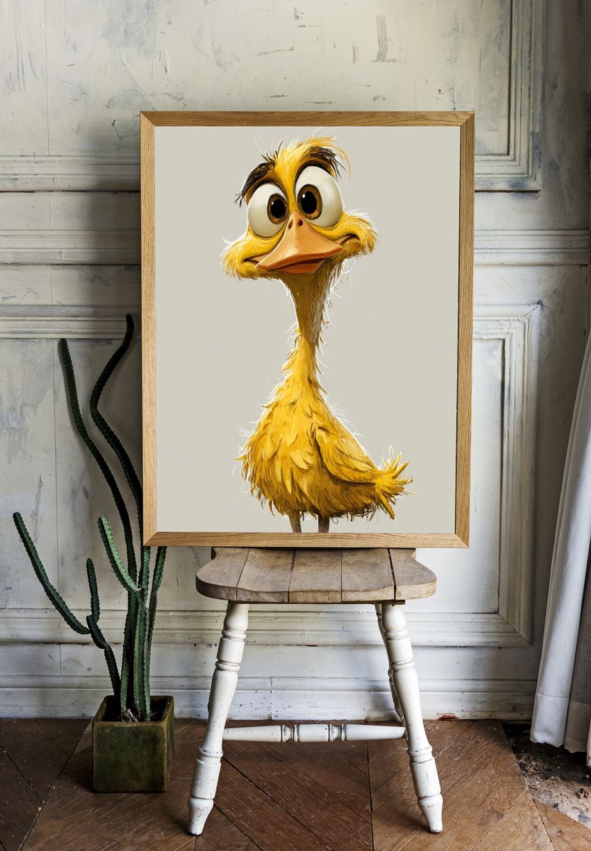 Cute Duckling Illustration Poster. — room view 1