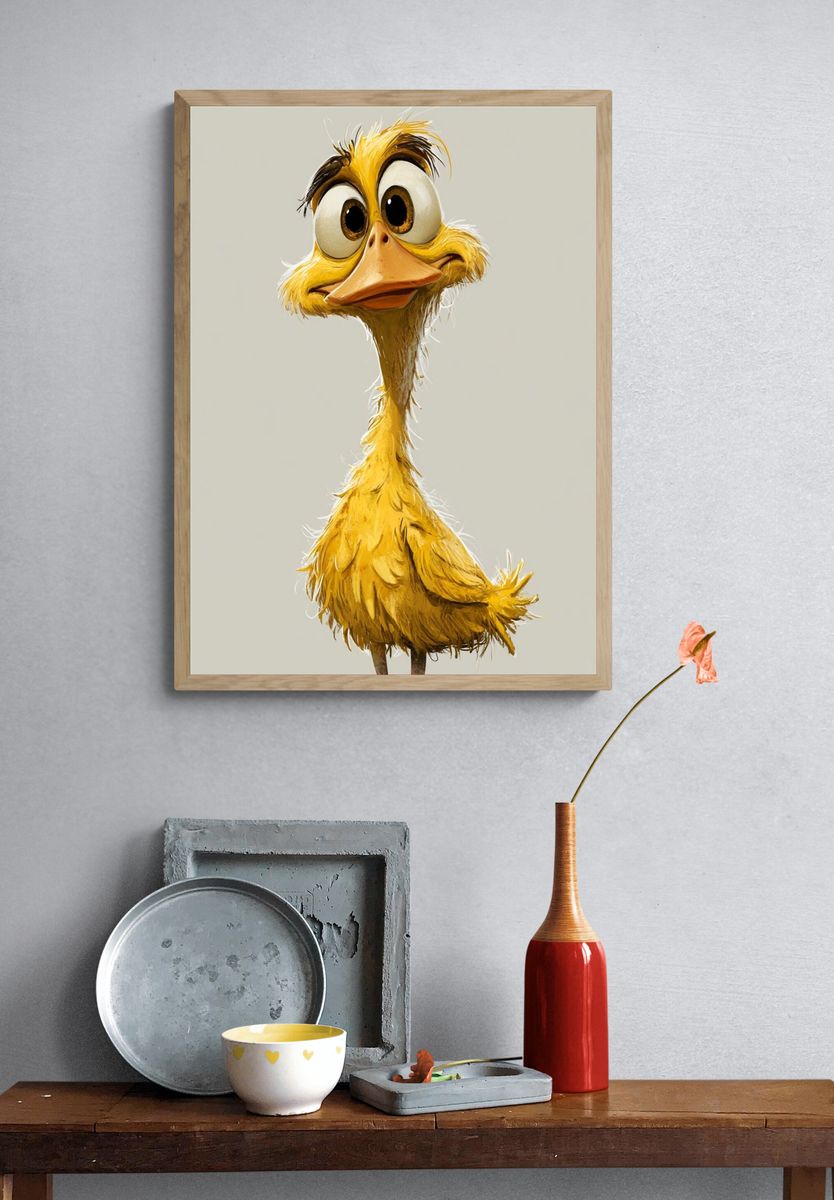 Cute Duckling Illustration Poster. — room view 3