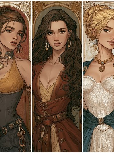 Three Noble Portraits Illustration Poster.