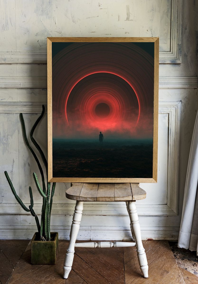 Red Eclipse Portal Print. room preview