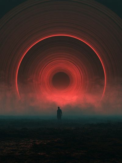Red Eclipse Portal Print. poster
