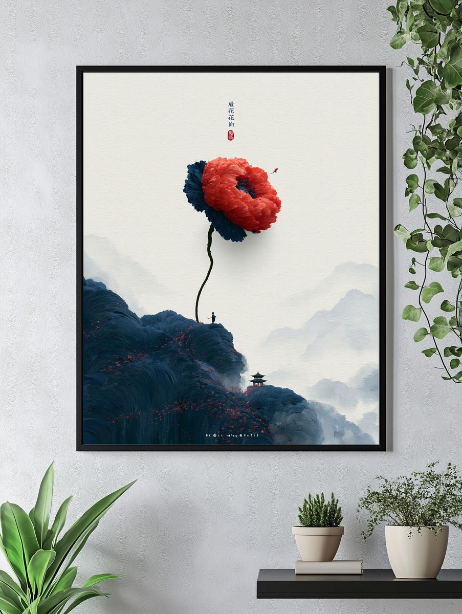 Chinese Blossom Dreamscape Print. — room view 4