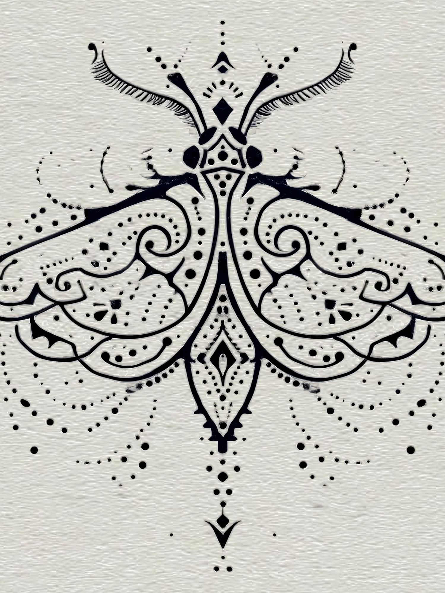 Ornamental Moth Line Art Poster. poster detail