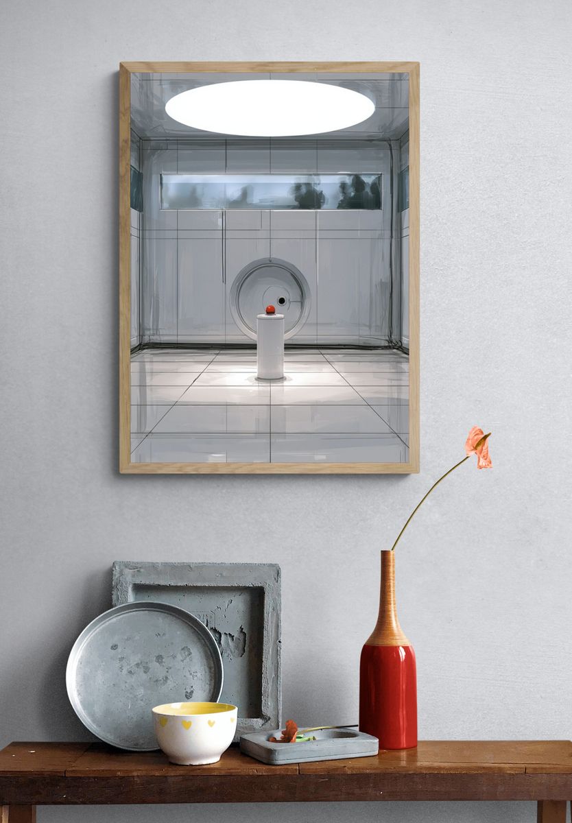 Sterile Chamber with Red Button Poster. — room view 3