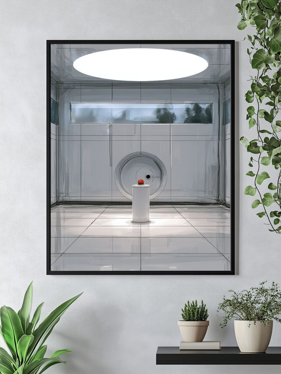 Sterile Chamber with Red Button Poster. — room view 4