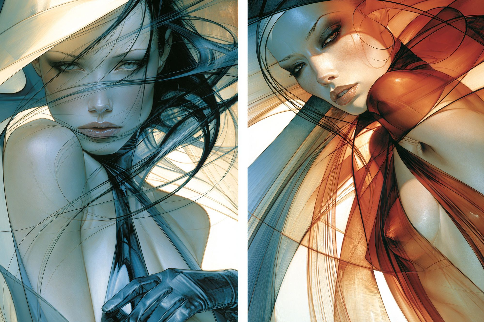 Abstract Fashion Portrait Poster. poster — illustration art