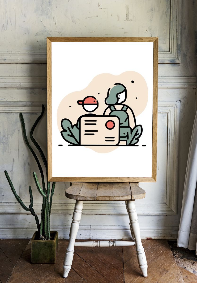 Minimal Travel Illustration Poster. — room view 1