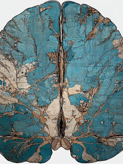 Blue Brain Anatomy Illustration Poster. poster print