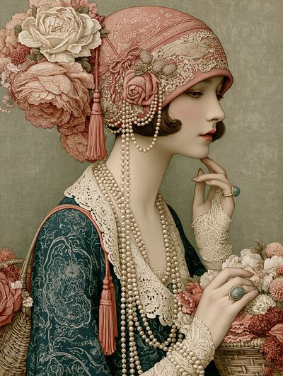 Art Nouveau Portrait Print. poster print