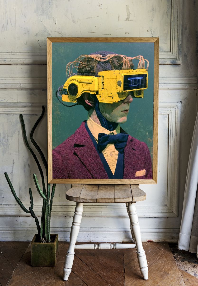 Cyber Portrait Illustration Poster. room preview