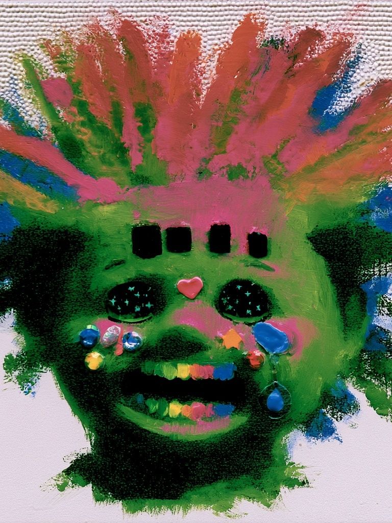 Neon Mask Portrait Print. poster detail