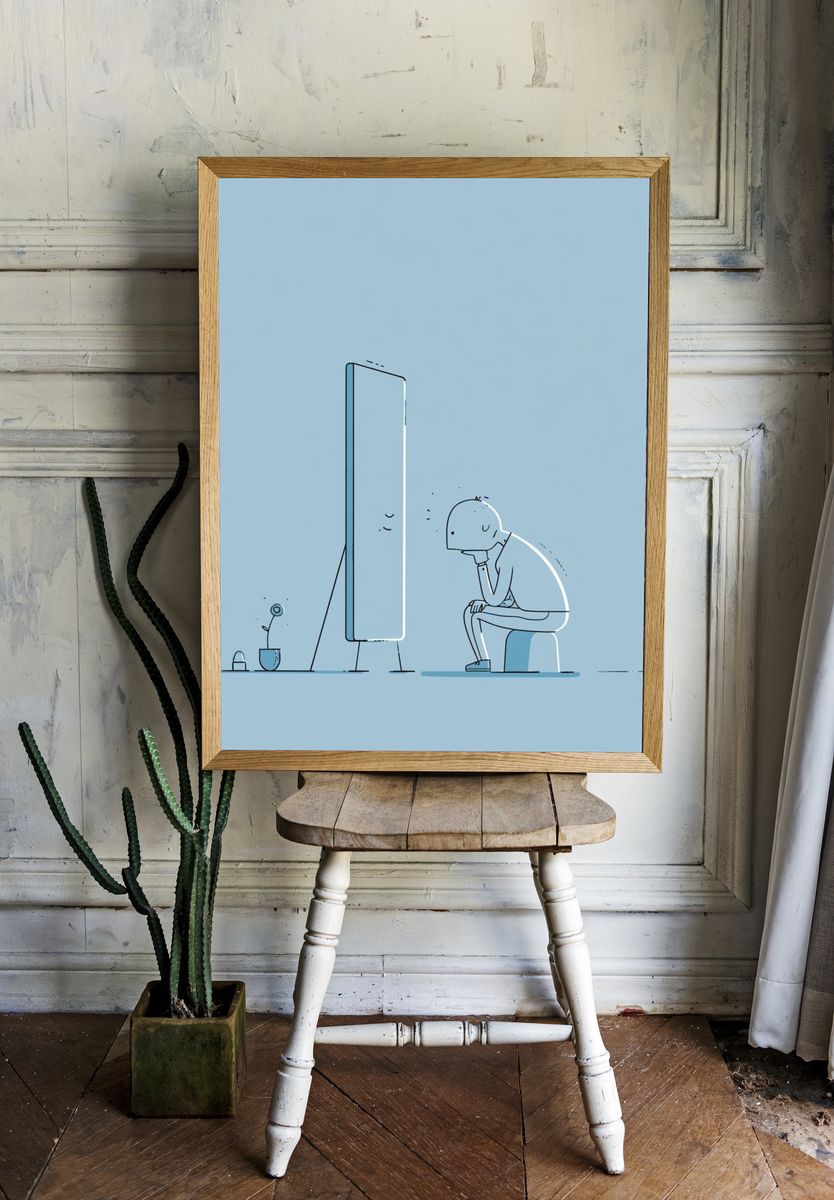 Blue Reflection Illustration Poster. room preview