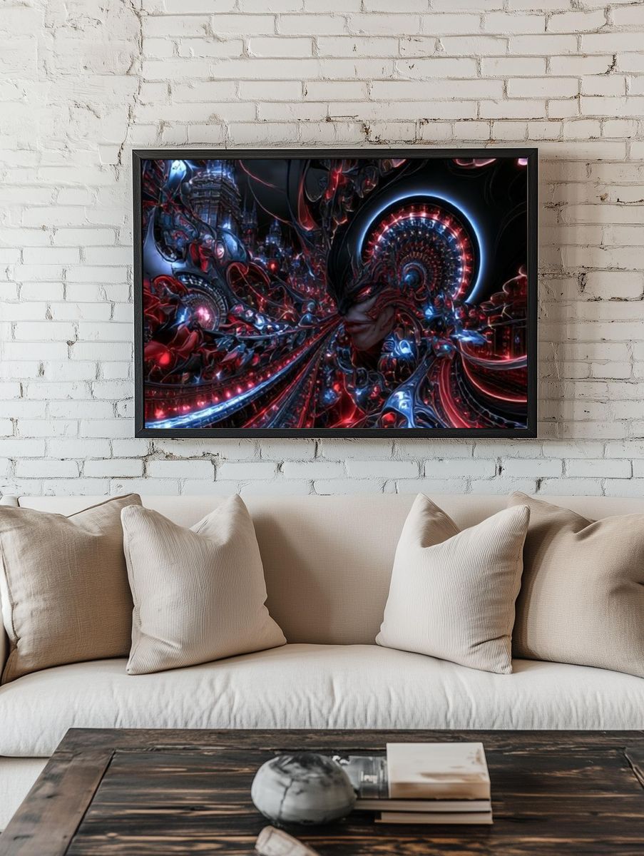 Cybernetic Surrealism Digital Art Poster. — room view 1