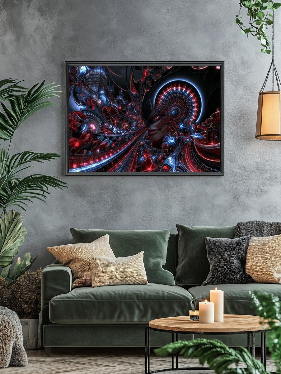 Cybernetic Surrealism Digital Art Poster. — room view 4