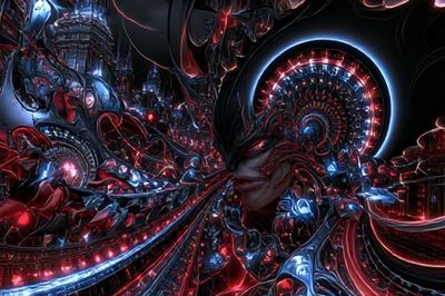 Cybernetic Surrealism Digital Art Poster. poster
