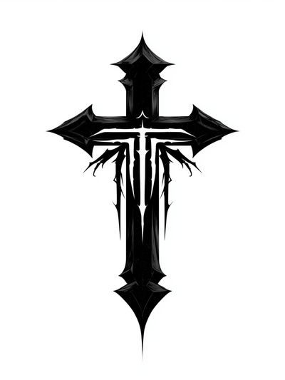 Gothic Cross Symbol Print.