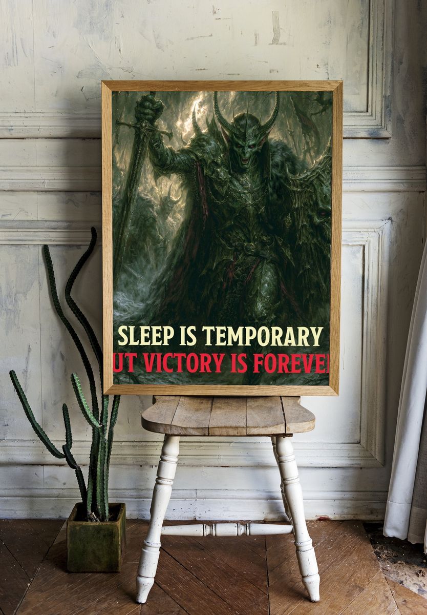 Dark Fantasy Orc Warrior Poster. room preview