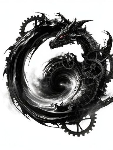 Mechanical Dragon Ink Print. poster detail