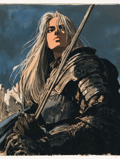 Armored Warrior Illustration Poster. poster